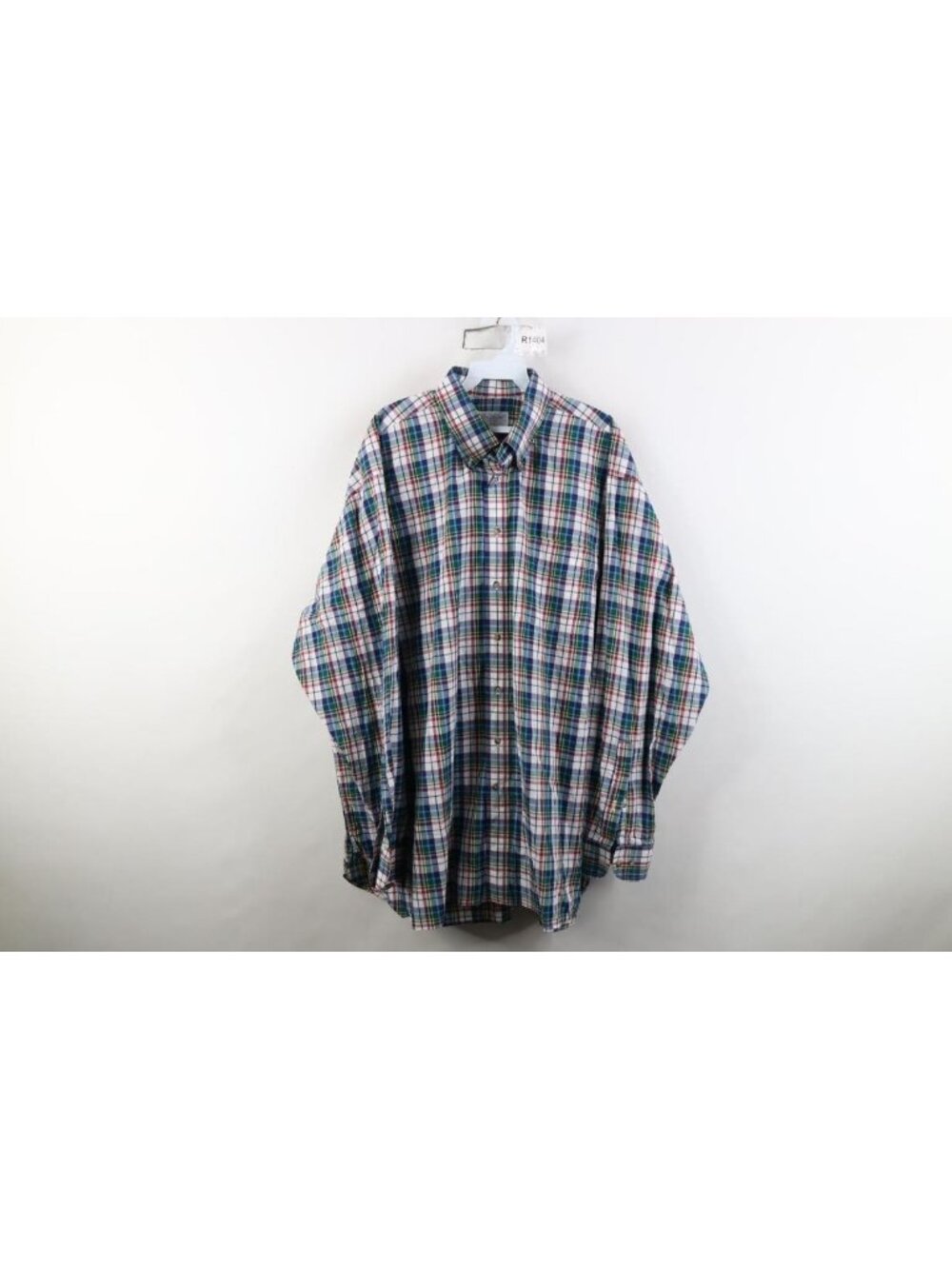 Ben Silver Charleston Mens 2XL Madras Plaid Collared Button Down Shirt Cotton